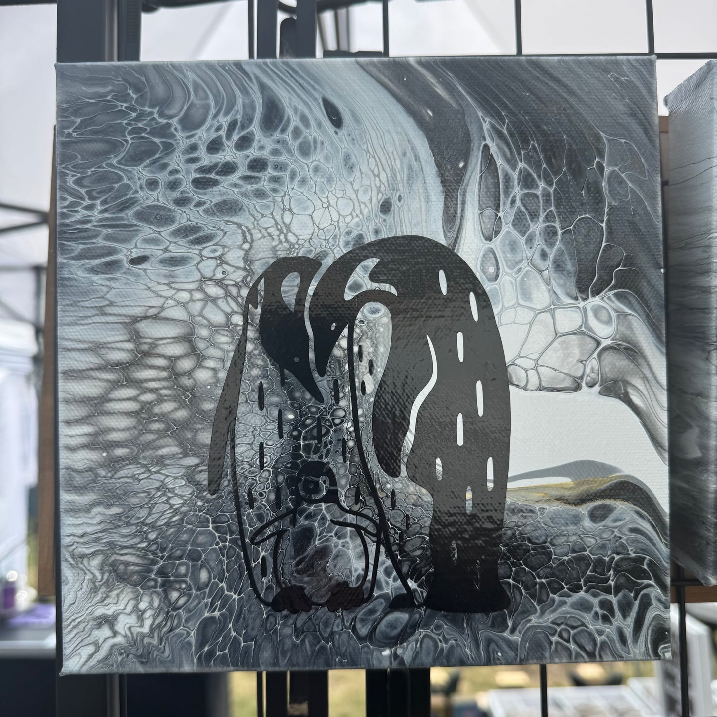 8" x 8" Pebbled Path III Canvas Art (Penguin Family)