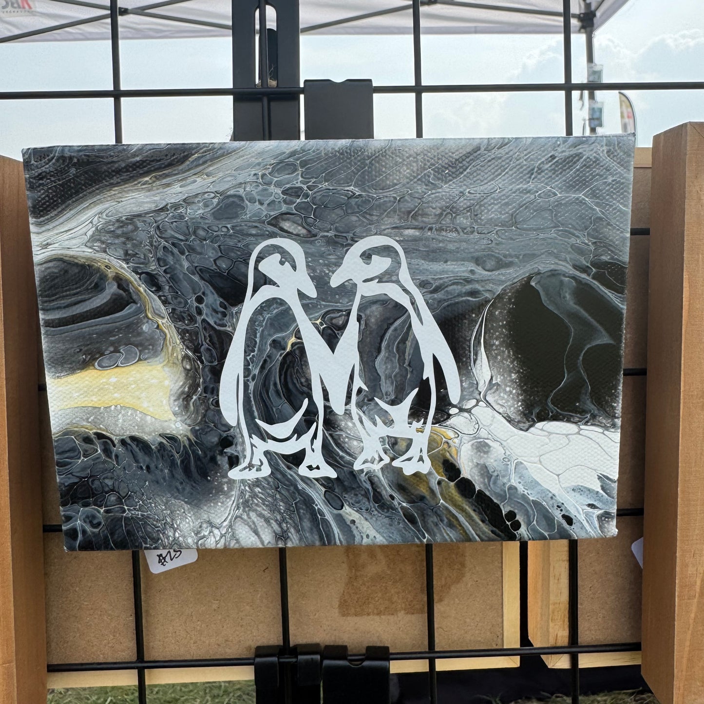 5" x 7" Pebbled Path II Canvas Art (Penguins)