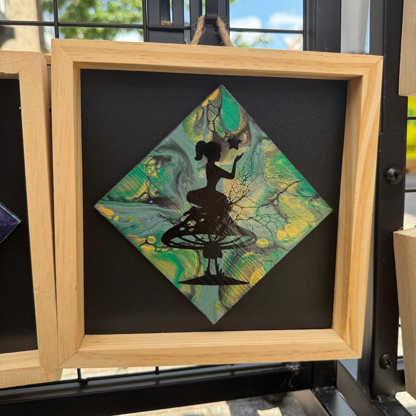 8" Diamond Framed Art - Emerald (Mushroom Sprite)