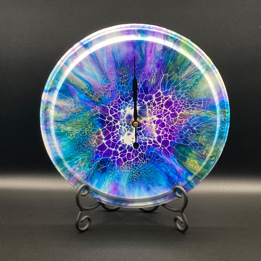 11” Round Peacock Clock Art