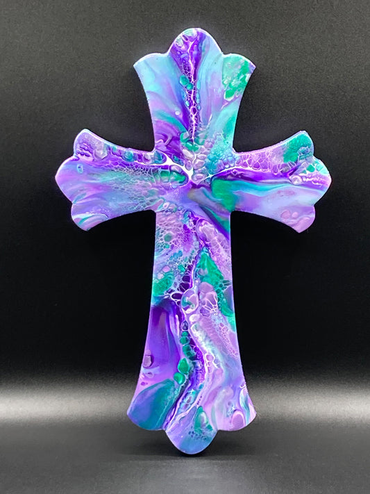 12" Purple/Green Cross I