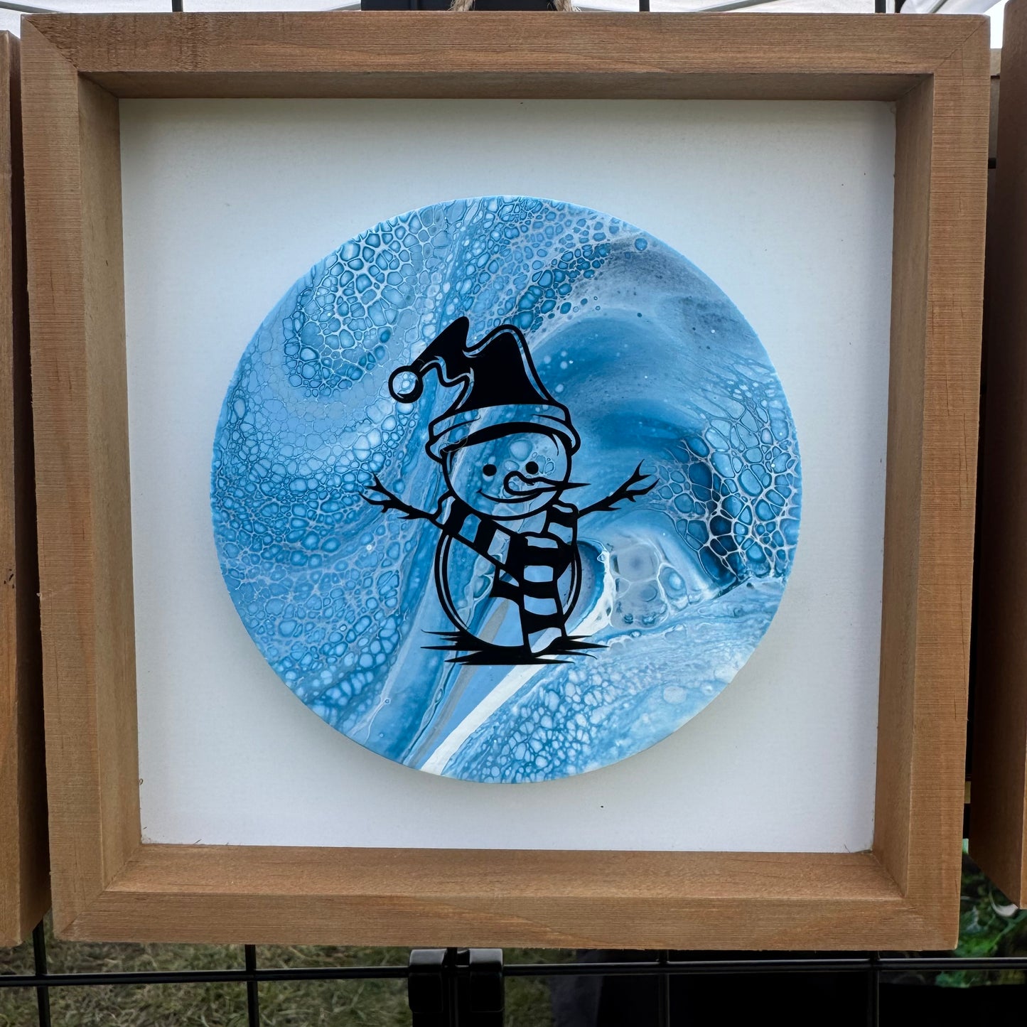 8" Round Framed Art - Snow Day (Snow kiddo)