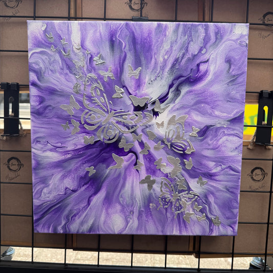 12" x 12" Butterfly Burst Flow Canvas Art