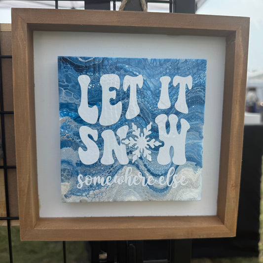8" Square Framed Art - Frozen (Let it Snow - Somewhere Else)