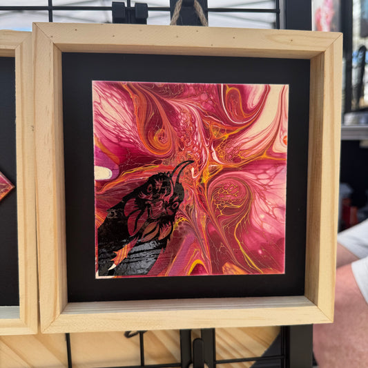 8" Square Framed Art - What’s Up? (Chicken) II