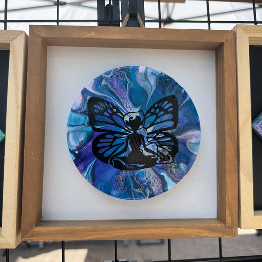 8" Round Framed Art - Twilight Zen (Fairy)