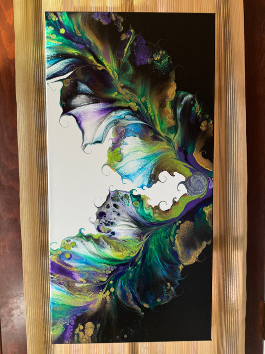 12” x 24” Peacock Divergence Canvas Art