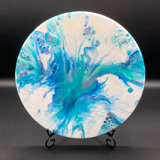 12" Round Tidal II Easel Art