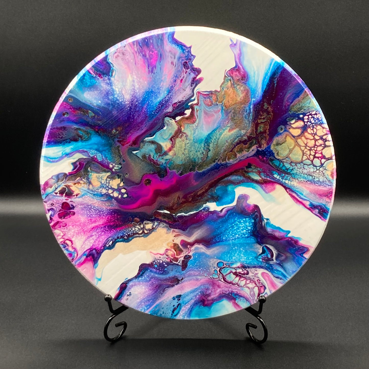 12" Round Kaleidoscope Easel Art