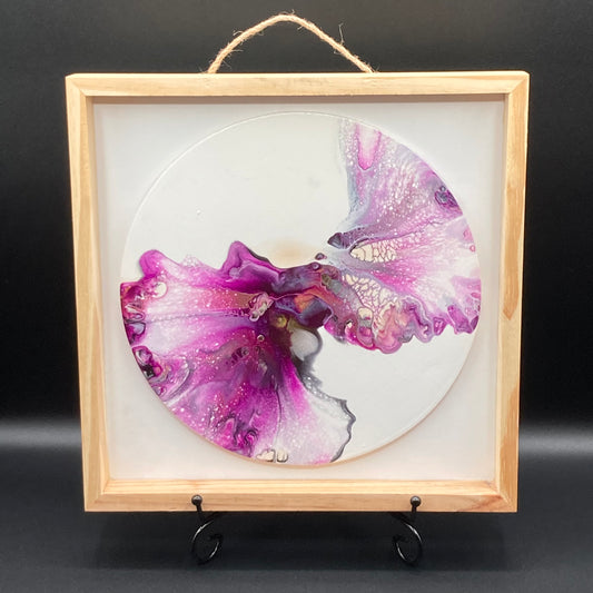 10" Round Magenta Twist Framed Art