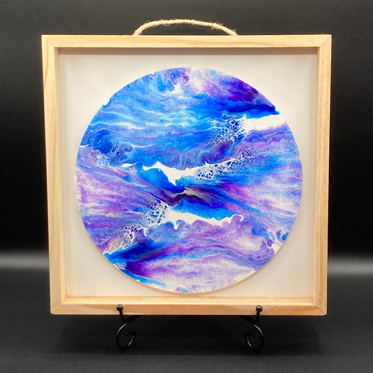 10" Round Twisting Sky Framed Art