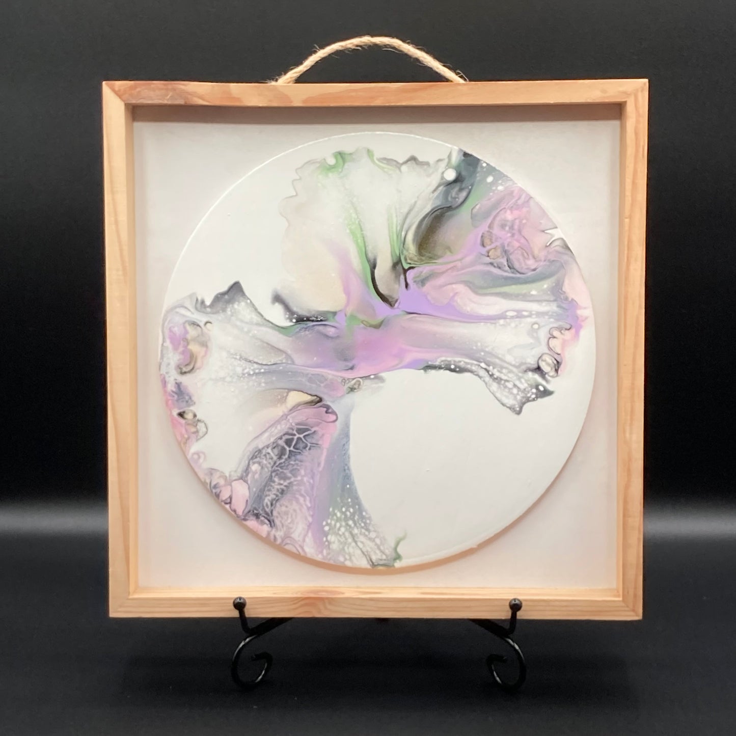 10" Round Pastel Twist Framed Art