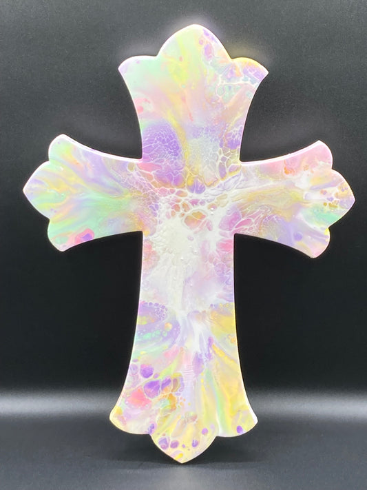 16" Pastel Cross Art