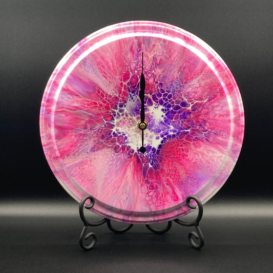 11” Round Pink Clock Art